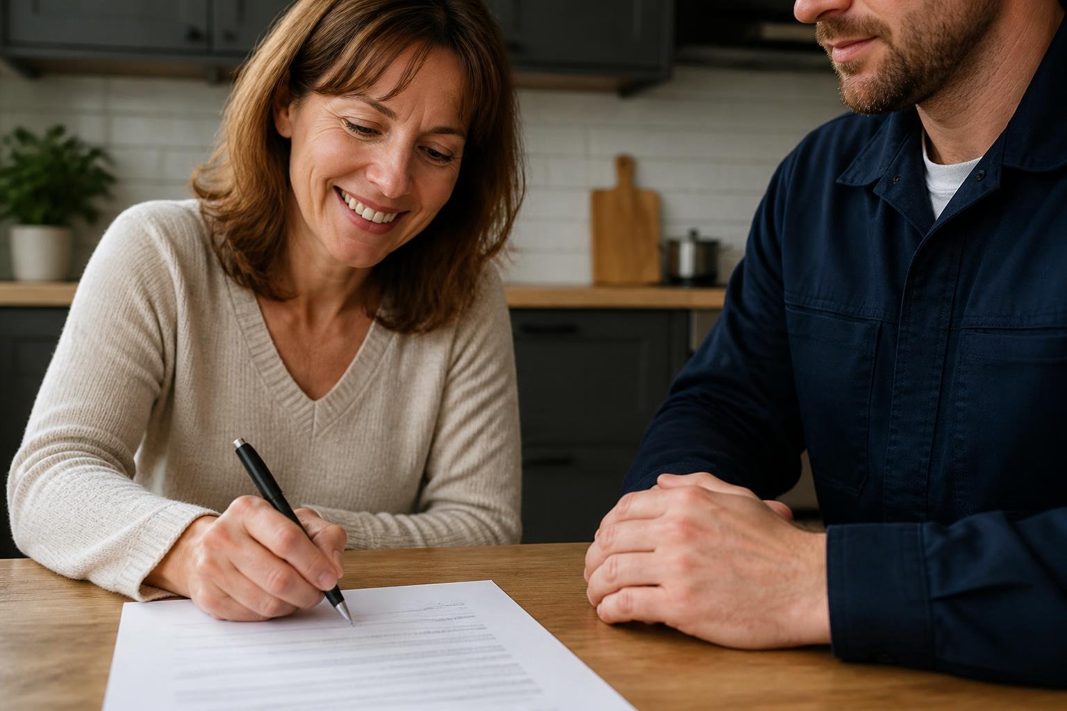 Signature d'un contrat d'entretien chaudière